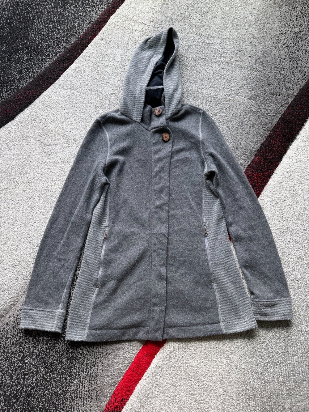 Prana Women’s Gray Wool Blend Zip Up Hoodie